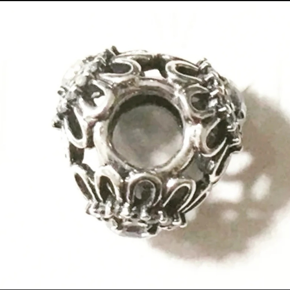 PAIR of Pandora charm " Brilliant Floral " openwork, retired - Picture 4 of 16